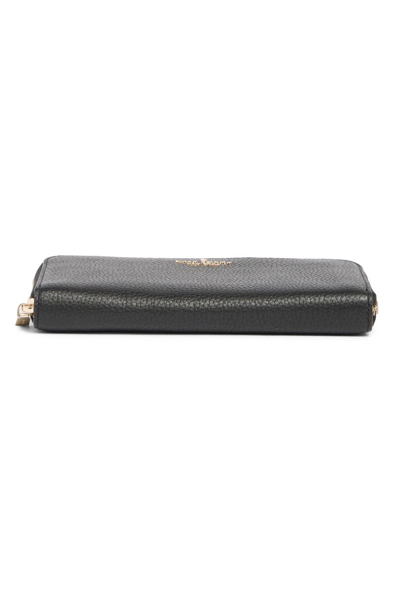 pebbled leather continental wallet, Alternate, color, BLACK