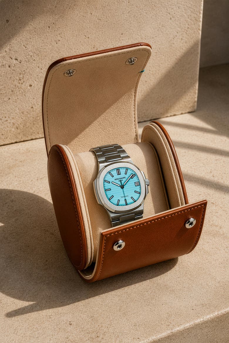 The Toscano Italian Leather Watch Case, Alternate, color, Tuscan Tan