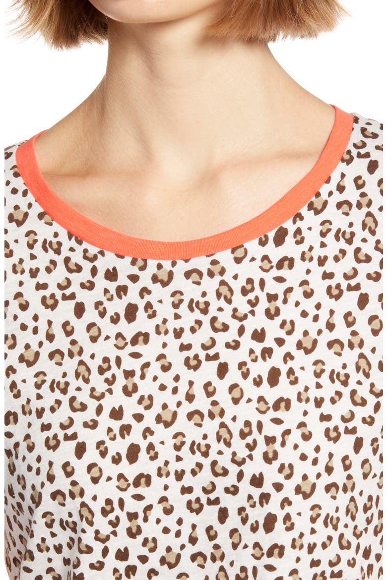 Leopard Print Ringer T-Shirt (Nordstrom Exclusive), Alternate, color, MOD B NATURAL LEO B