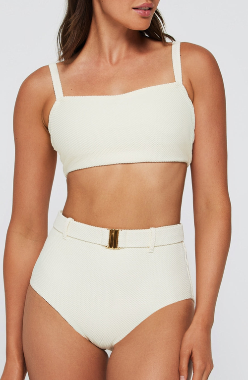 Hermoza Lucia Square Neck Two-piece Bikini Top In Neutral