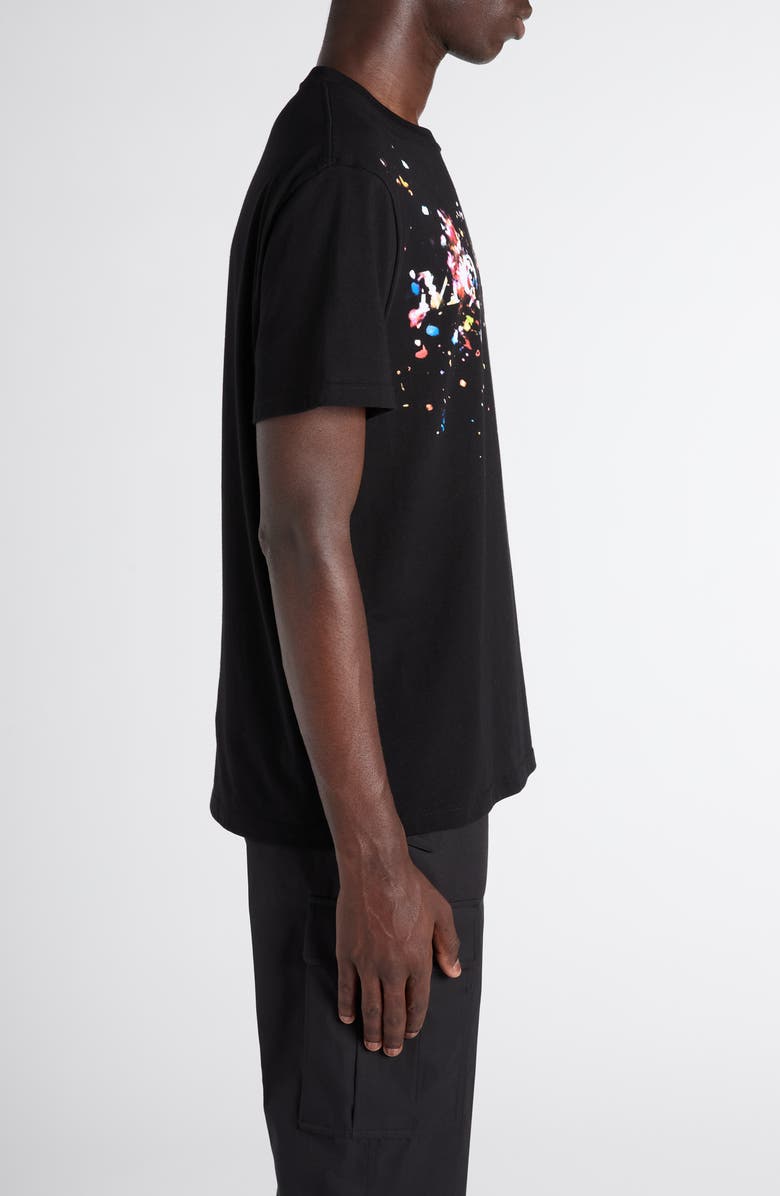 McQueen Paint Splattered Logo Graphic T-Shirt, Alternate, color, Black / Multicolour