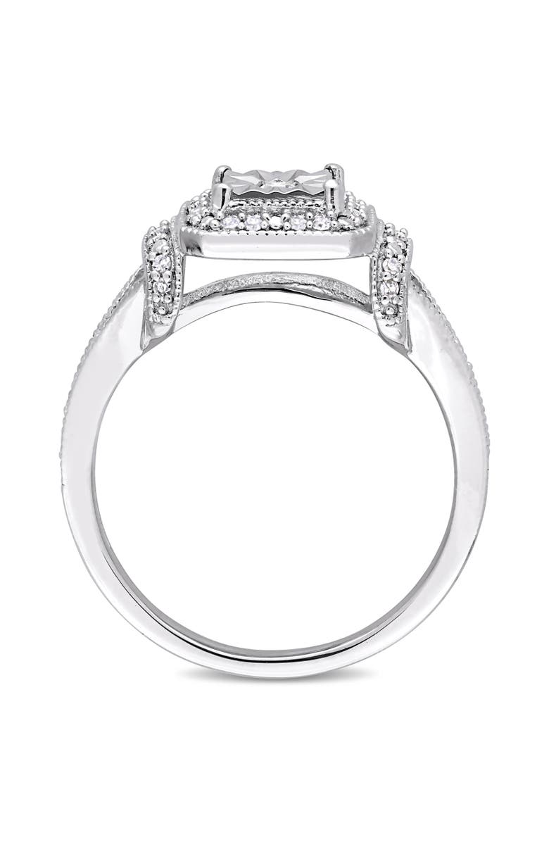 Julianna B. Diamond Halo Square Promise Ring, Alternate, color, Sterling Silver