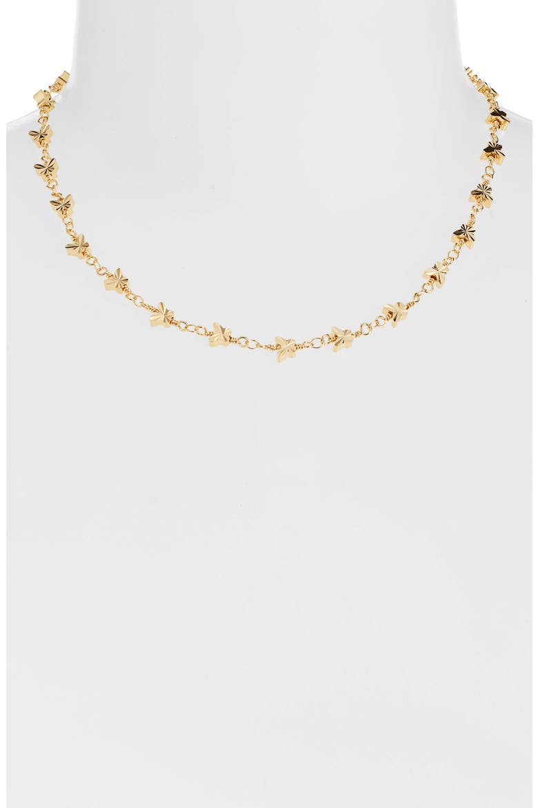 Monarch Butterfly Choker Necklace, Alternate, color, GOLD