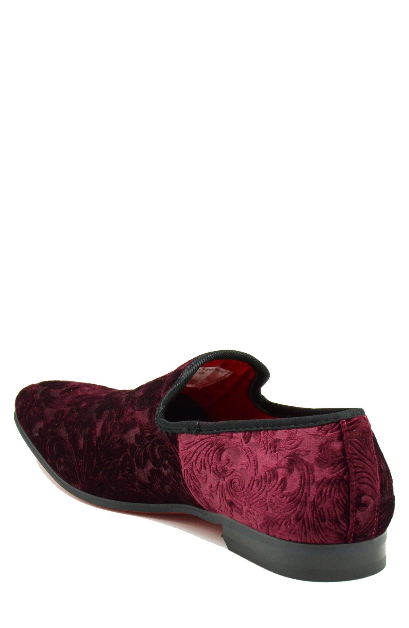 Broderick Velvet Loafer, Alternate, color, BURGUNDY