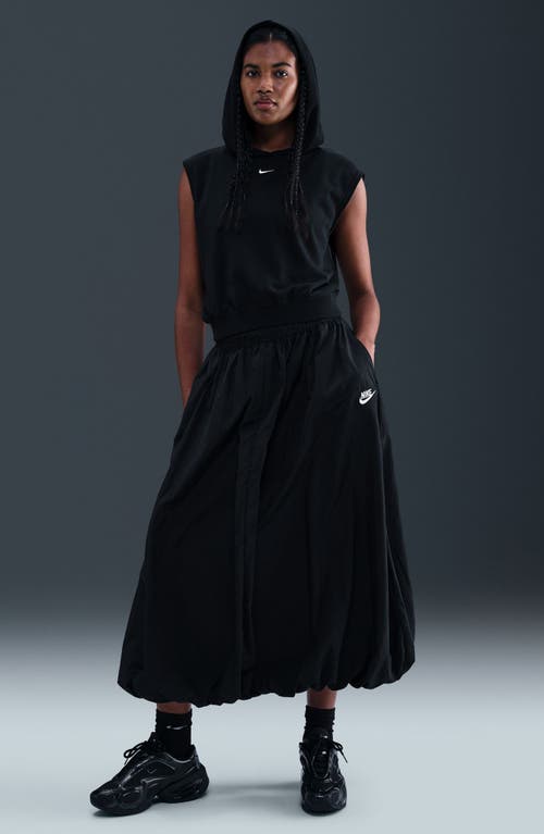 Nike Sportswear Bubble Hem Water Repellent Midi Skirt In Black