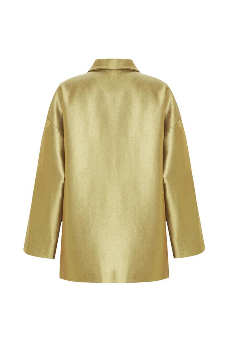 Adale Wrap Front Blazer, Alternate, color, GOLD