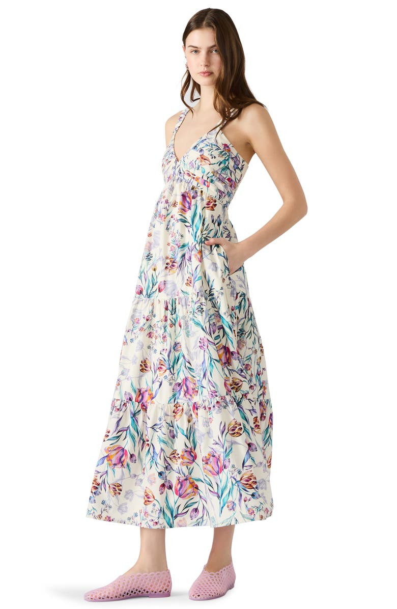 Steve Madden Eliora Floral Tiered Cotton Sundress, Alternate, color, Antique