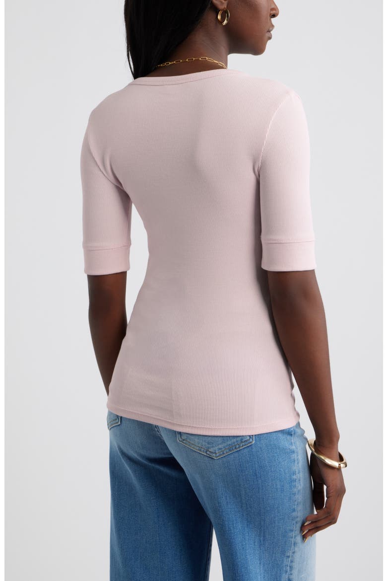 Scoop Neck Ribbed T-Shirt, Alternate, color, PINK CAKE