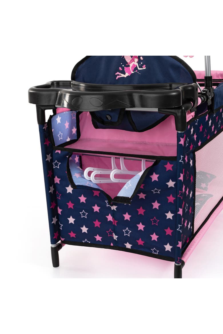Navy & Pink Multibed Playpen For Dolls With Highchair & Mobile, Alternate, color, Multicolored