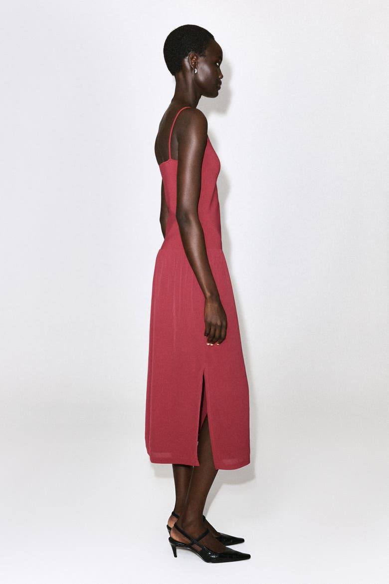 Contrast-Panel Maxi Dress, Alternate, color, RED