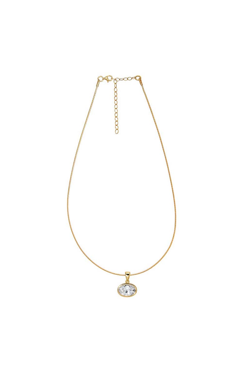 BY ADINA EDEN CZ Oval Bezel Charm Omega Chain Necklace, Main, color, Gold