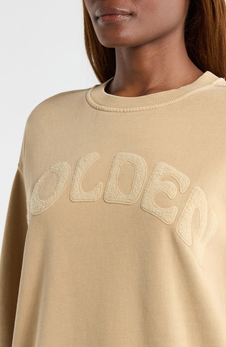 Marine Layer Cloud 9 Fleece Oversize Crewneck Sweatshirt, Alternate, color, Sand