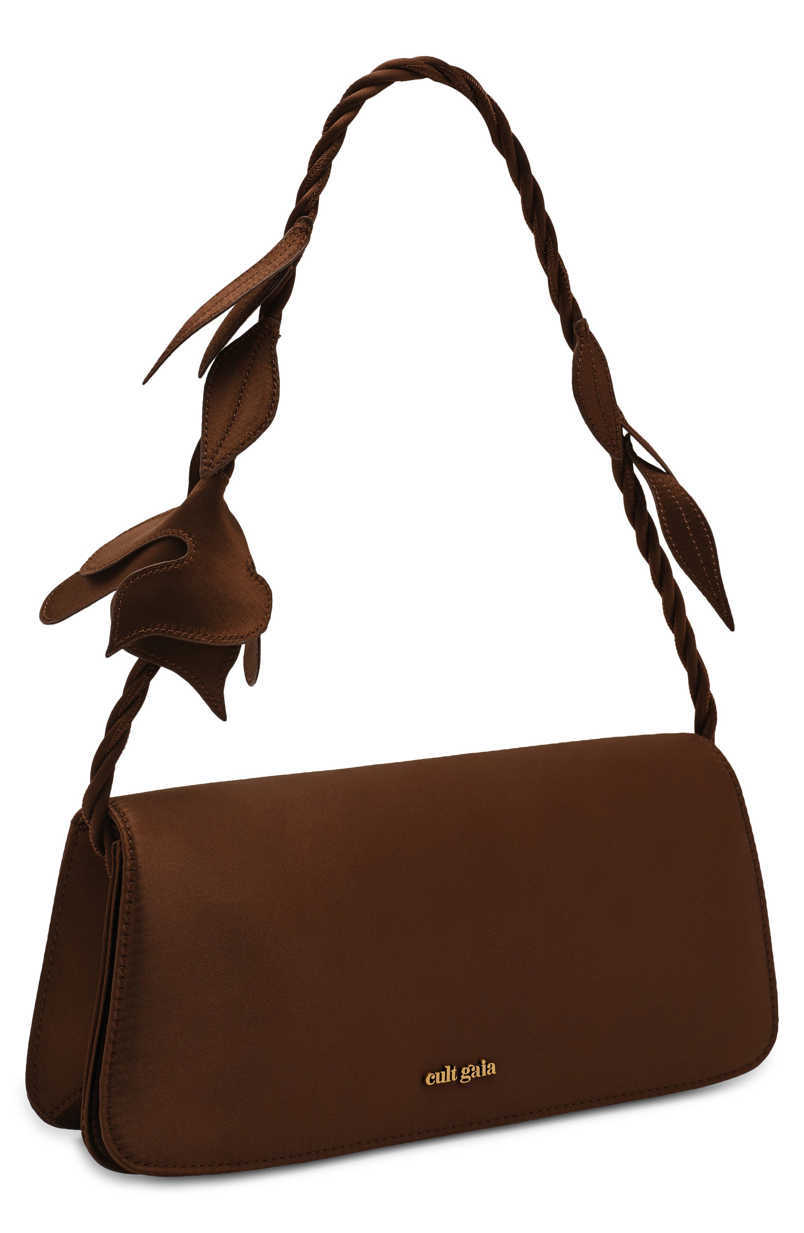 Cult Gaia Cosette Satin Shoulder Bag, Alternate, color, Luwak