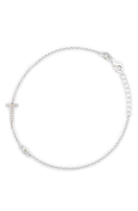 Diamond Initial Bezel Bracelet