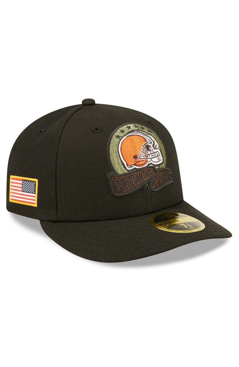 New Era Men's New Era Black Cleveland Browns 2022 Salute To Service Low Profile 59FIFTY Fitted Hat, Main, color, 