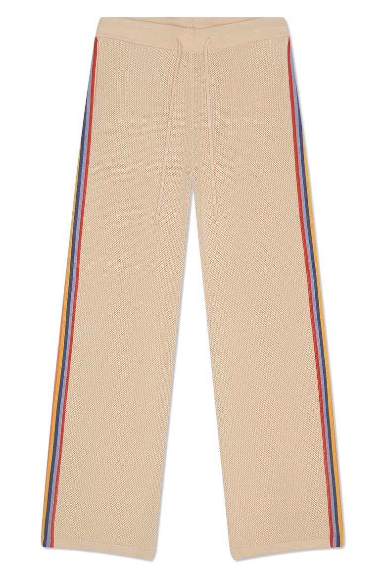 Side Stripe Drawstring Sweater Pants, Main, color, BEIGE
