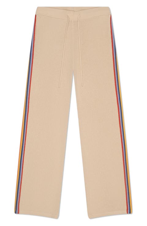 Side Stripe Drawstring Sweater Pants
