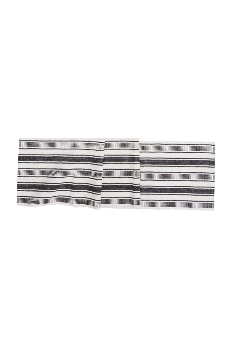 Chandler Stripe Onyx Table Runner 13" x 72", Main, color, Black
