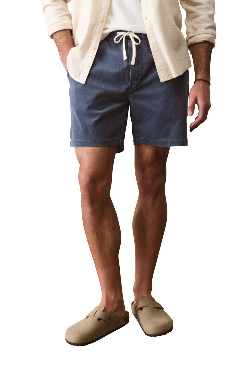 Saturday 6-Inch Corduroy Drawstring Shorts, Main, color, FADED NAVY