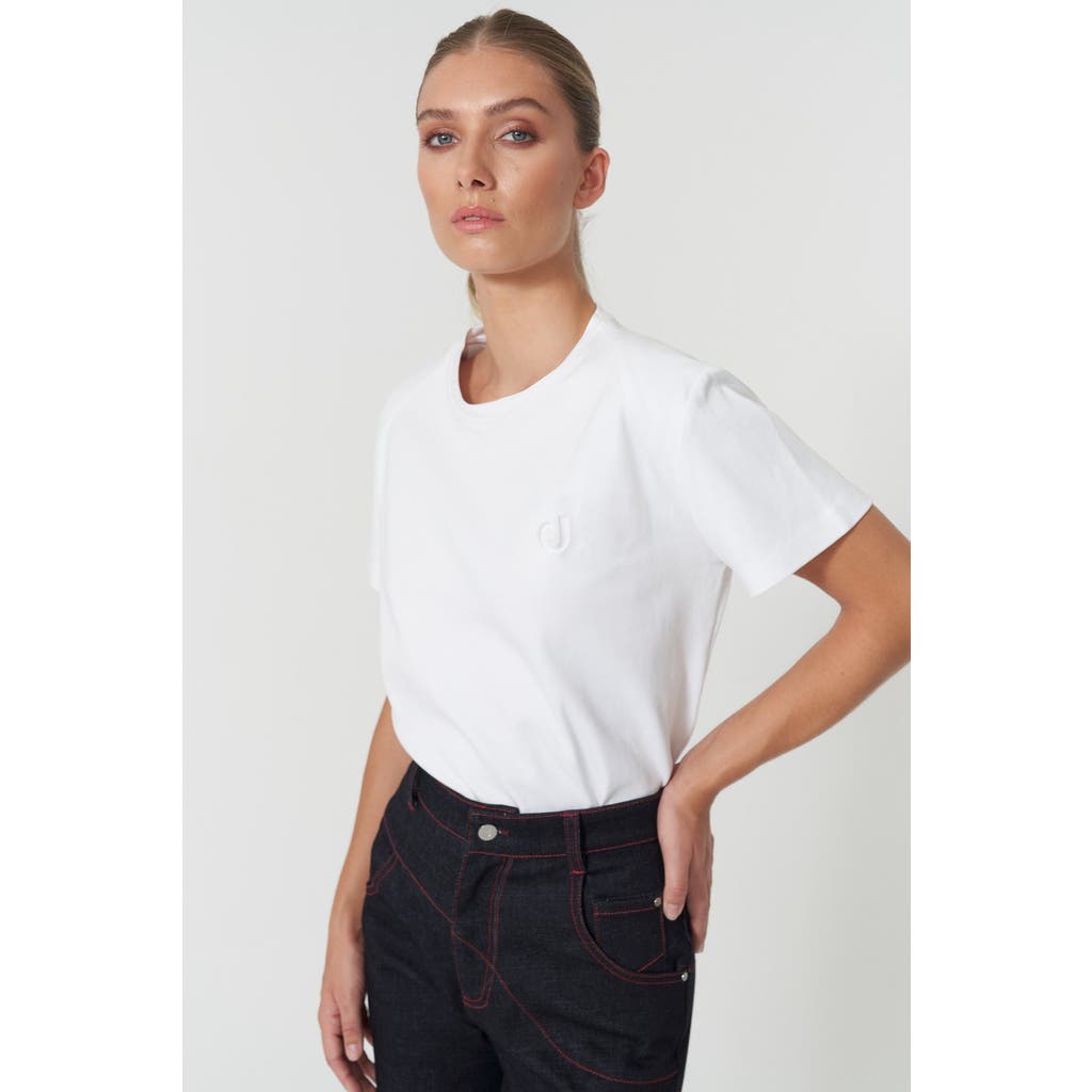 Jendue J Logo Oversize Basic T-shirt In White