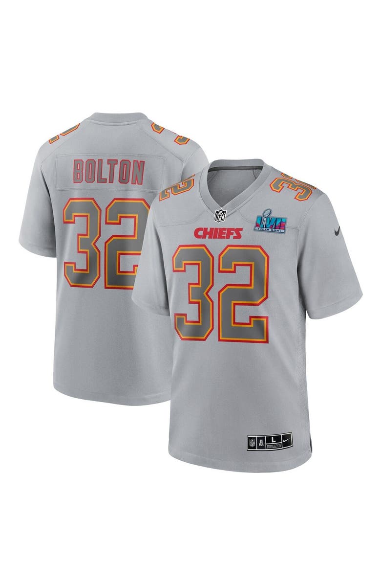 Nike Men's Nike Nick Bolton Gray Kansas City Chiefs Super Bowl LVII Patch Atmosphere Fashion Game Jersey, Main, color, 