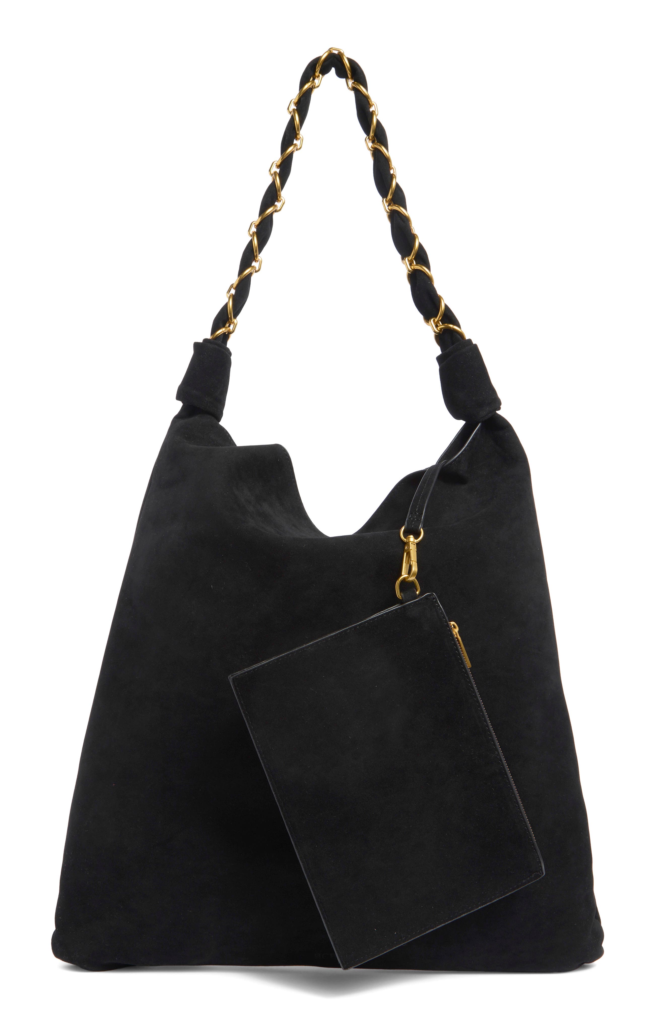 Chain Shoulder Bag, Alternate, color, BLACK