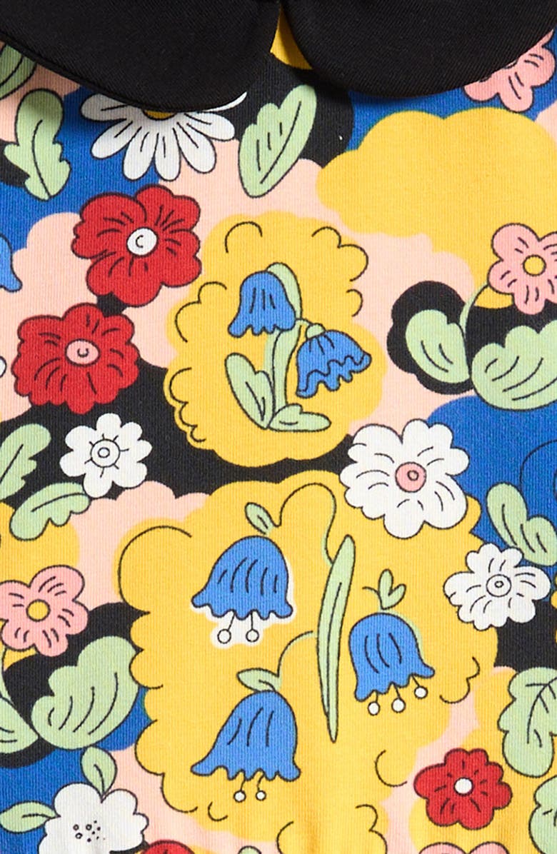 Mini Rodini Kids' Floral Organic Cotton Dress, Alternate, color, Yellow Multi