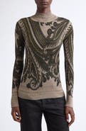 Etro Print Stripe Rib Sweater