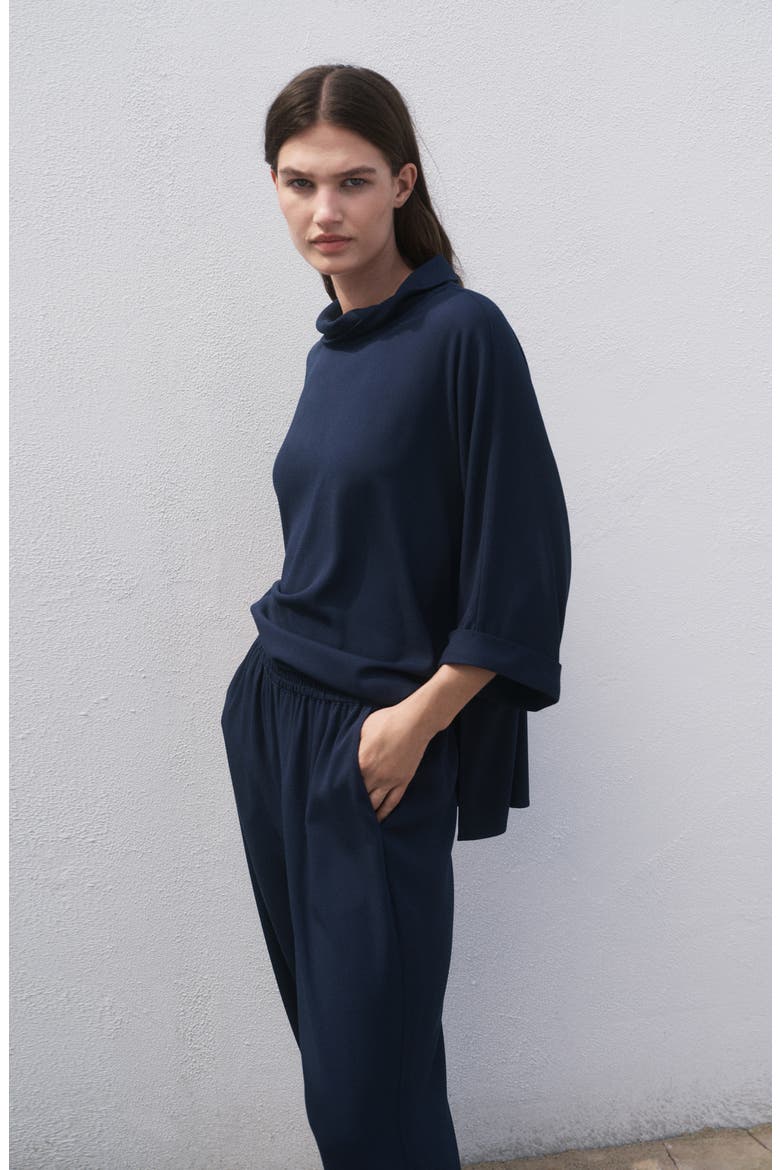 Pull On Wide Leg Pants, Alternate, color, DARK NAVY