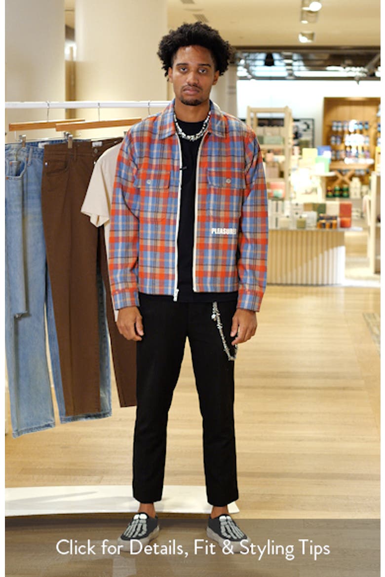 Folklore Plaid Brushed Wool Blend Zip-Up Work Jacket (Men) | Nordstrom