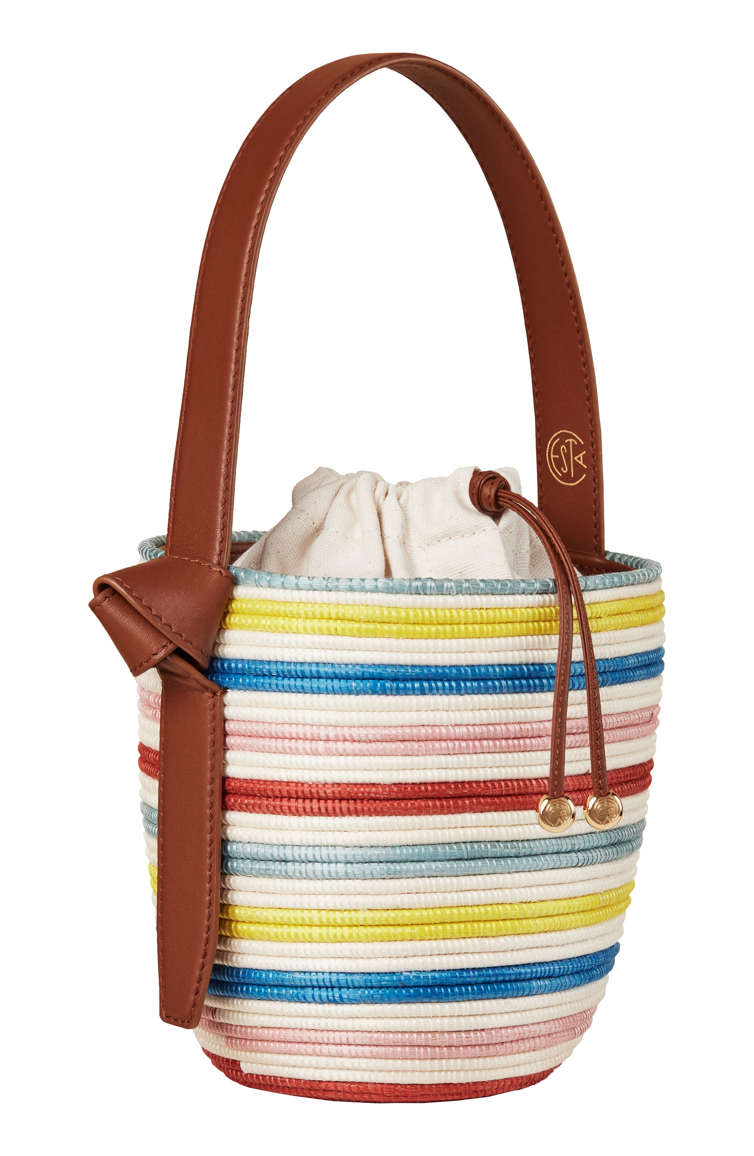 La Ligne x Cesta Lunch Pail Straw Handbag, Main, color, 
