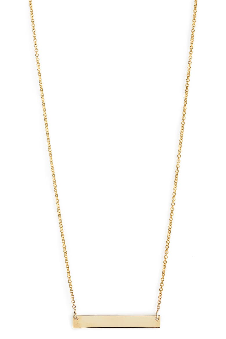 14K Gold Bar Pendant Necklace   (Nordstrom Exclusive), Main, color, YELLOW GOLD
