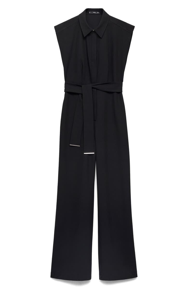 MANGO Tie Belt Jumpsuit, Alternate, color,