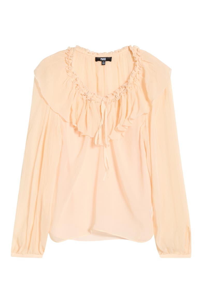 Michelina Ruffle Neck Top, Alternate, color, LIGHT PEACH