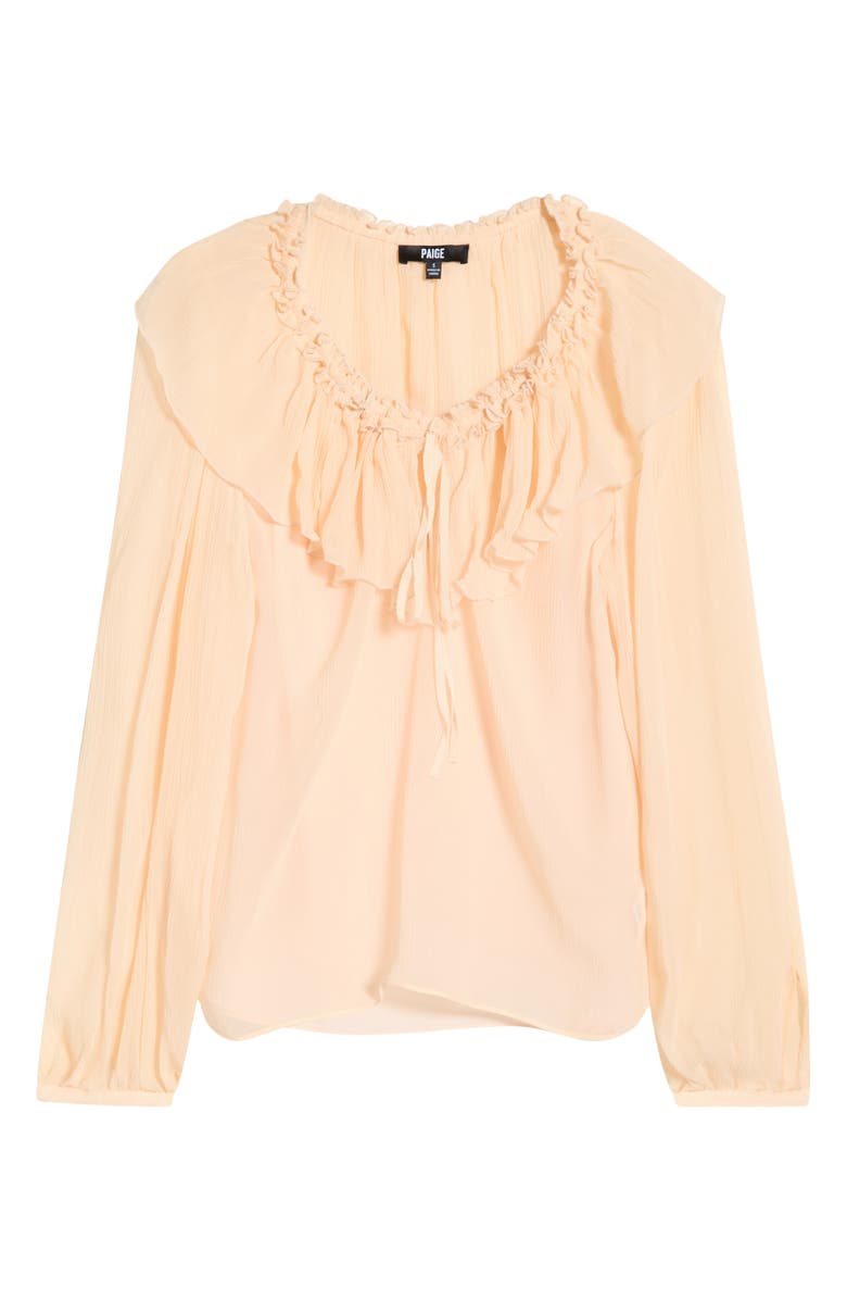 PAIGE Michelina Ruffle Neck Top, Main, color, Light Peach
