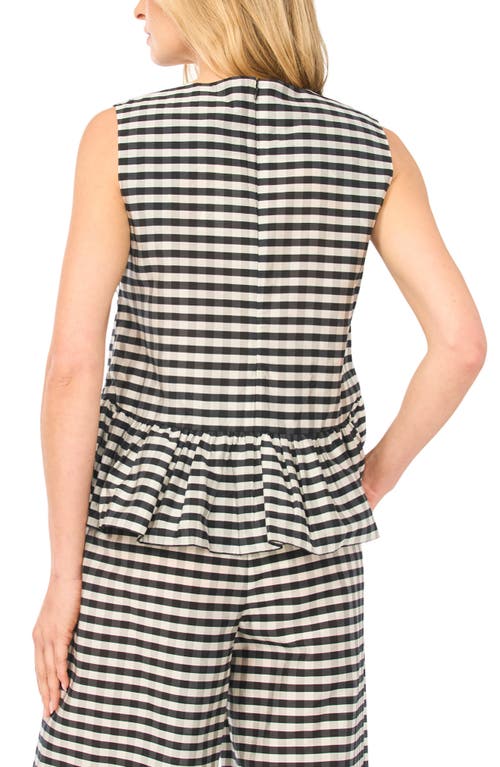 Ted Baker Colette Gingham Sleeveless Peplum Top In Black