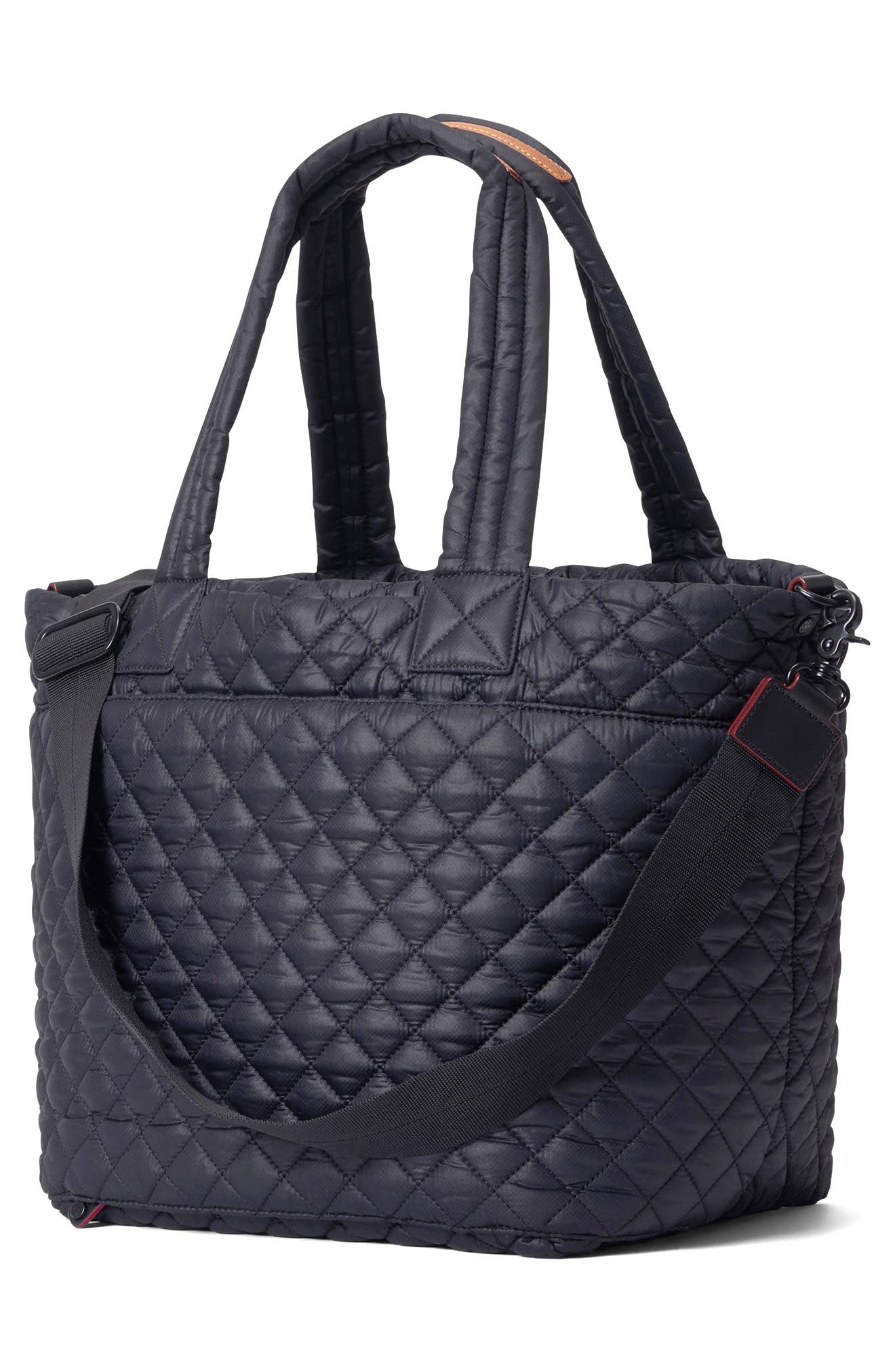MZ Wallace Medium Metro Deluxe Diamond Quilted Nylon Tote, Alternate, color, Black