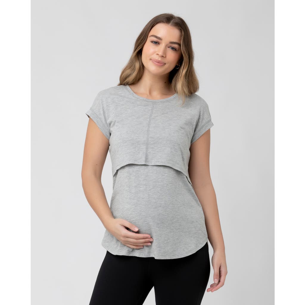 Ripe Maternity Richie Nursing Tee In Gray