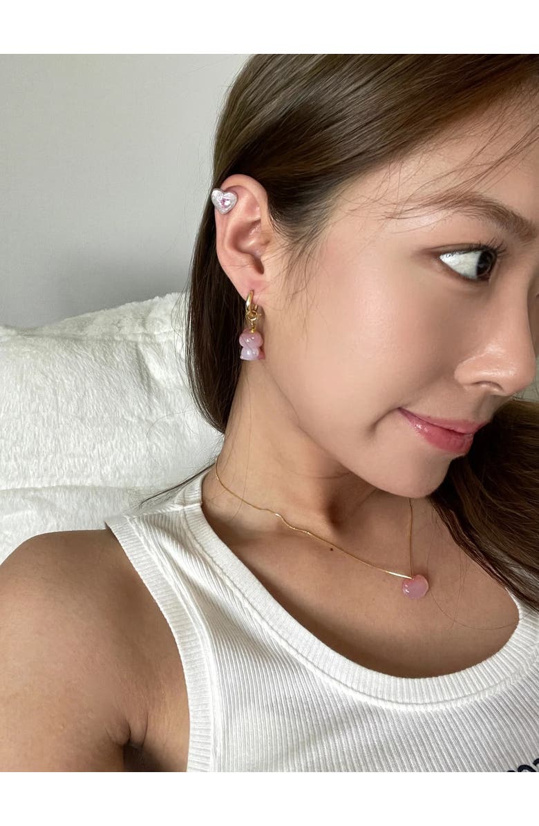 seree Bear Agate Charm Earrings, Alternate, color, Pink