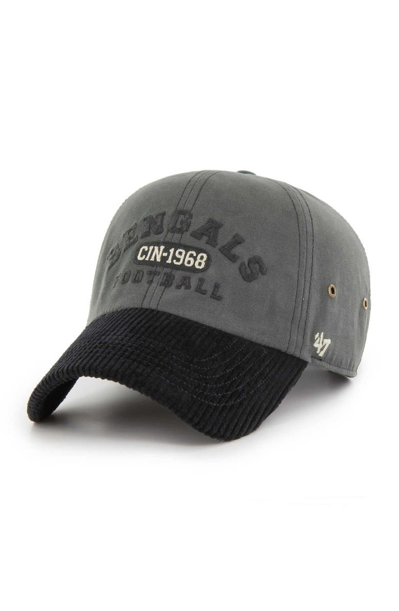 '47 Men's '47 Charcoal Cincinnati Bengals Ridgeway Clean Up Adjustable Hat, Main, color, Charcoal