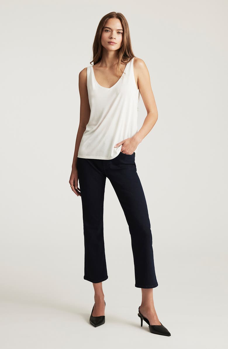 Mavi Jeans Slim Fit Lace Trim Tank, Alternate, color, Antique White