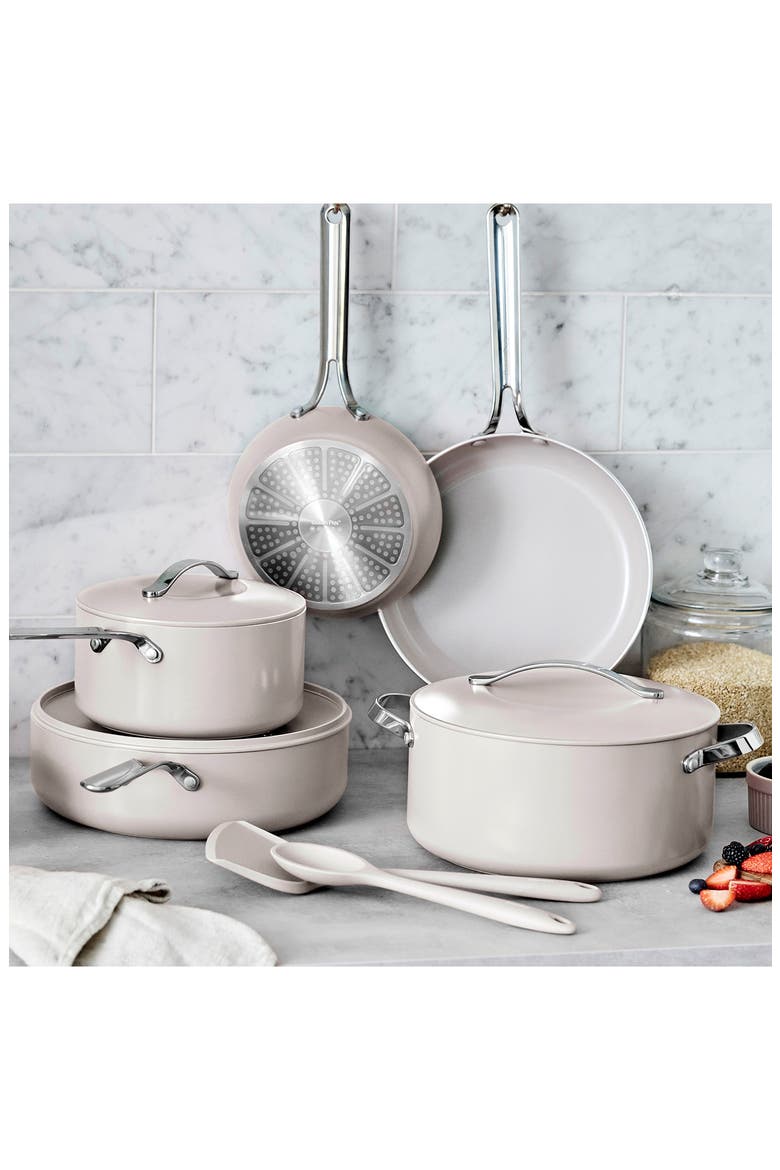 Nova 10-Piece Ceramic Nonstick Cookware Set, Alternate, color, GREY