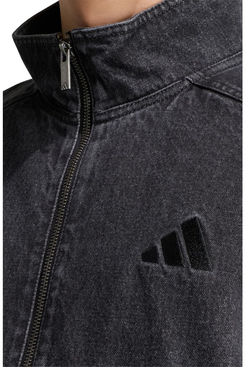 Denim Track Jacket, Alternate, color, BLACK