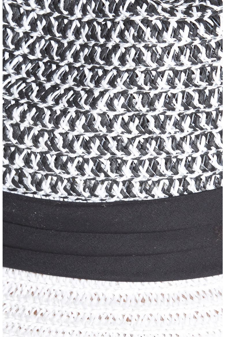 Two Tone Straw Fedora, Alternate, color, WHITE