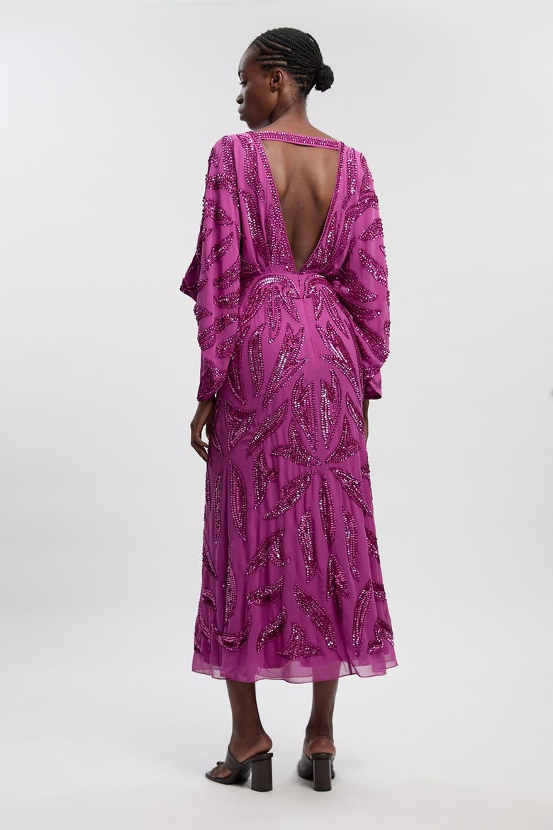 Embellished Maxi Dress, Alternate, color, Purple