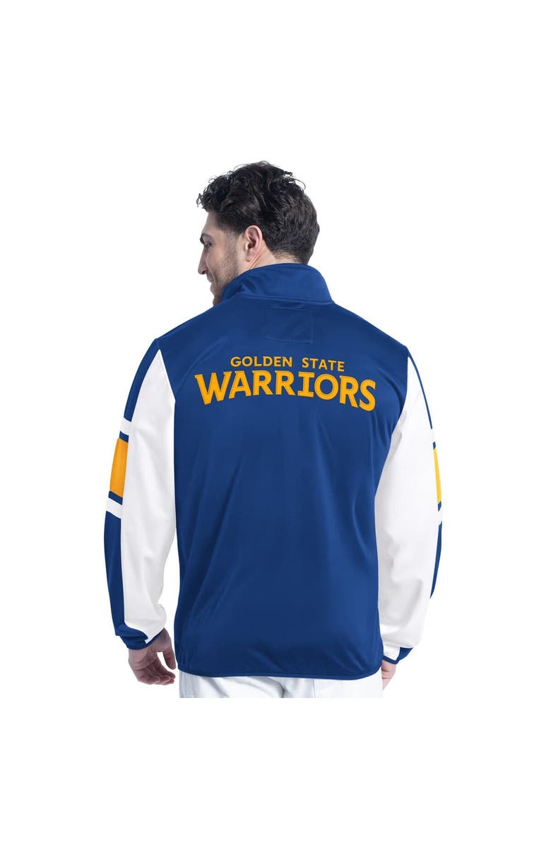G-III SPORTS BY CARL BANKS Men's G-III Sports by Carl Banks Royal/White Golden State Warriors Back Field Full-Zip Track Jacket, Alternate, color,