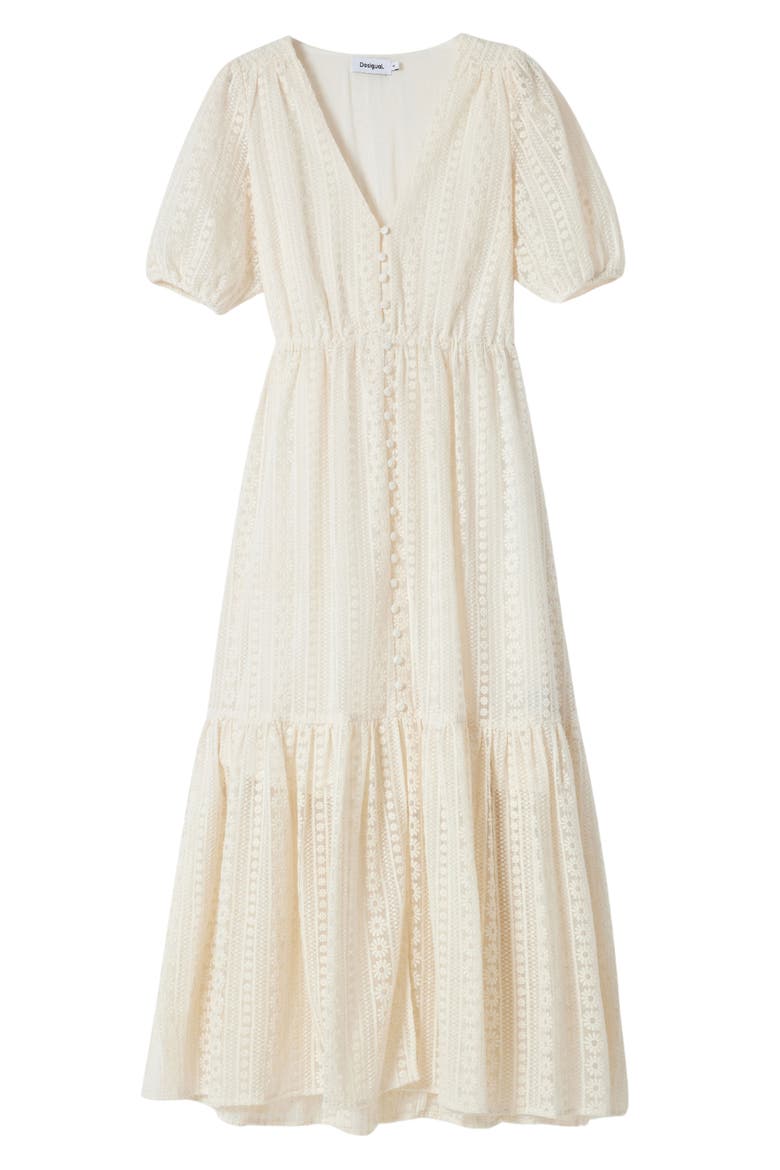 Long Embroidered Dress, Alternate, color, WHITE