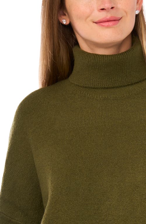 Parker Turtleneck Crop Sweater In Green