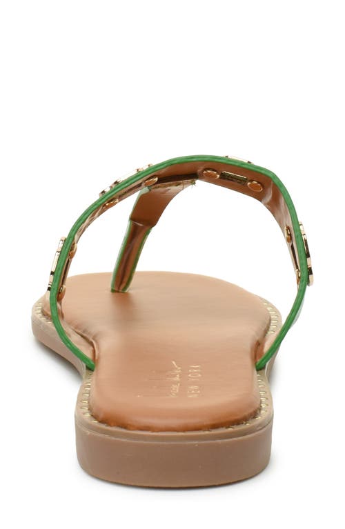 Nicole Miller Bling Thong Sandal In Green