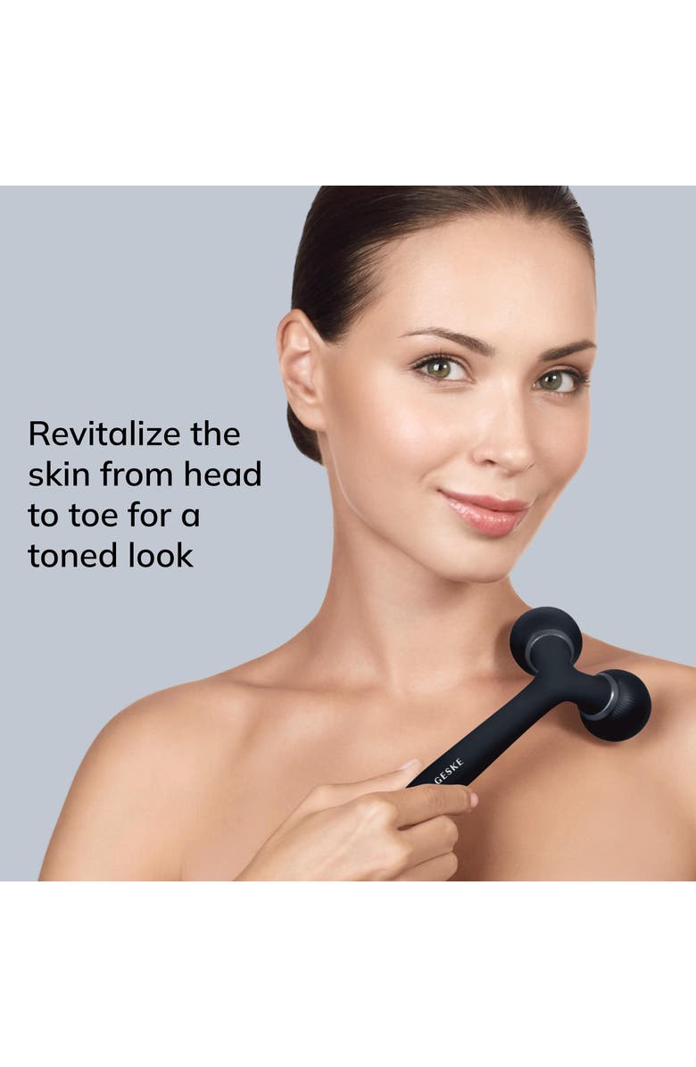GESKE SmartAppGuided Sonic Facial & Body Roller | 4 in 1, Alternate, color, Black